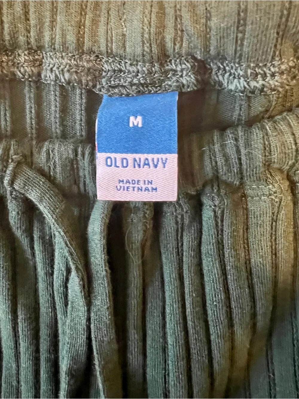 Old Navy Dark Green Ribbed Knit Pant w Drawstring Waist/Size Women’s Medium